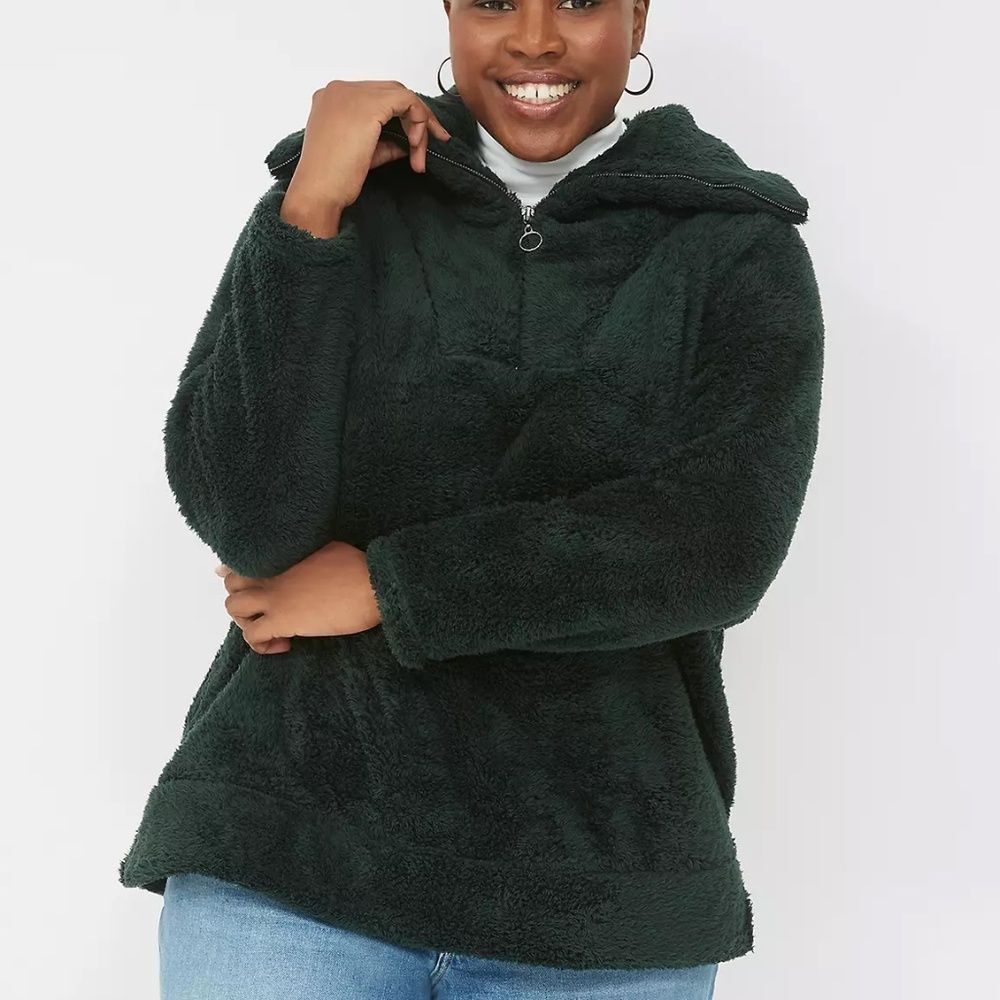 LANE BRYANT - Sherpa Half-Zip Pullover